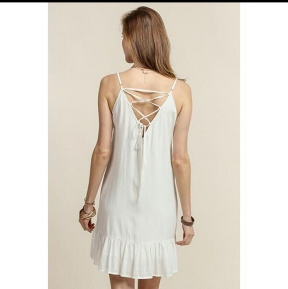 LAST (M) Tassels & Lace embroidered strappy dress - Picture 3 of 4